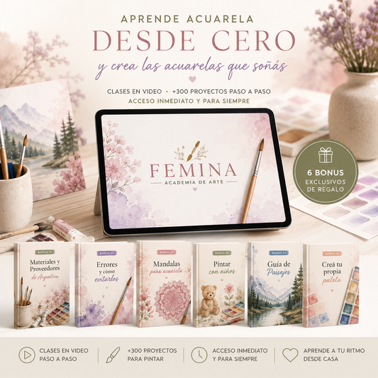 Acuarela Paso a Paso + 6 Bonus de Regalo 🎁